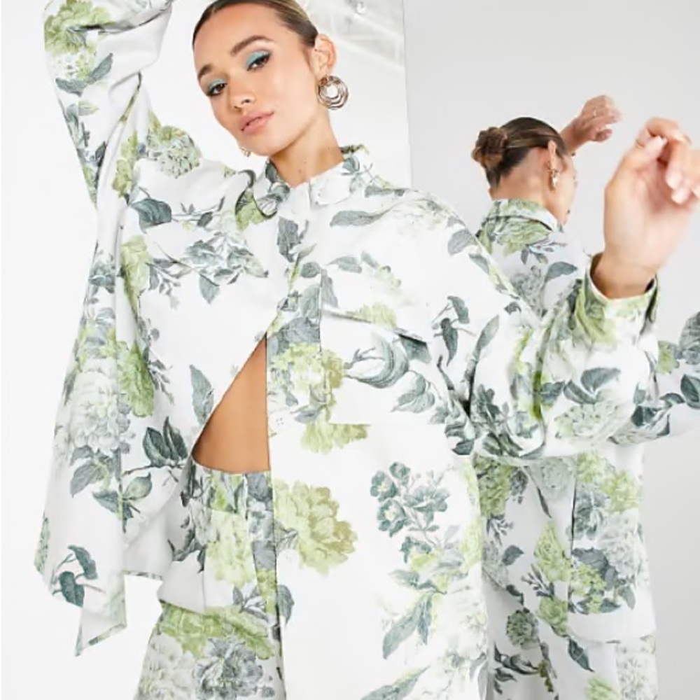 ASOS EDITION Floral print oversized shacket NWT